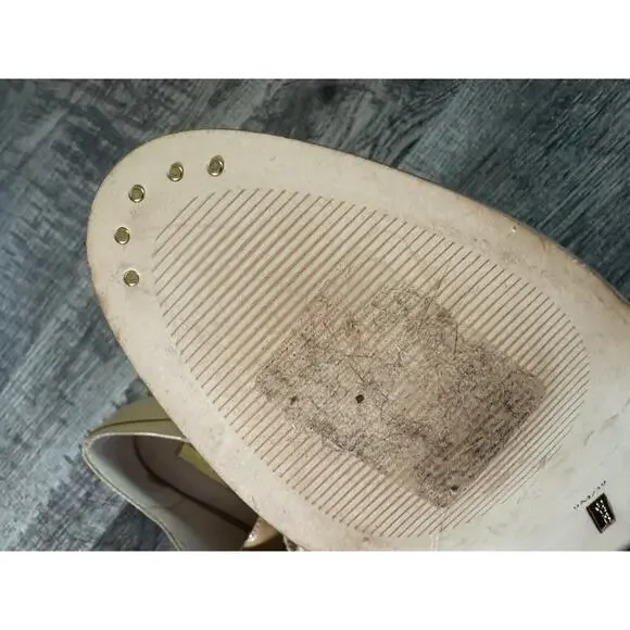 Louise et Cie Patent Oxford Shoes 9M Tan Lace-Up Block Heel Vintage Inspired - Picture 13 of 16